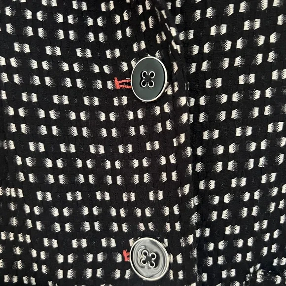 Anthropologie Filipa Textured Black & White Blazer Medium - Picture 5 of 12